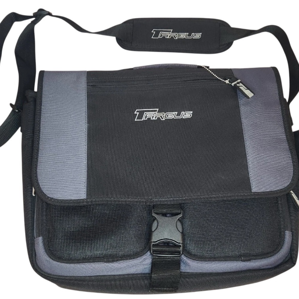 Targus Black and Gray unisex Messenger Bag with Adjustable Strap